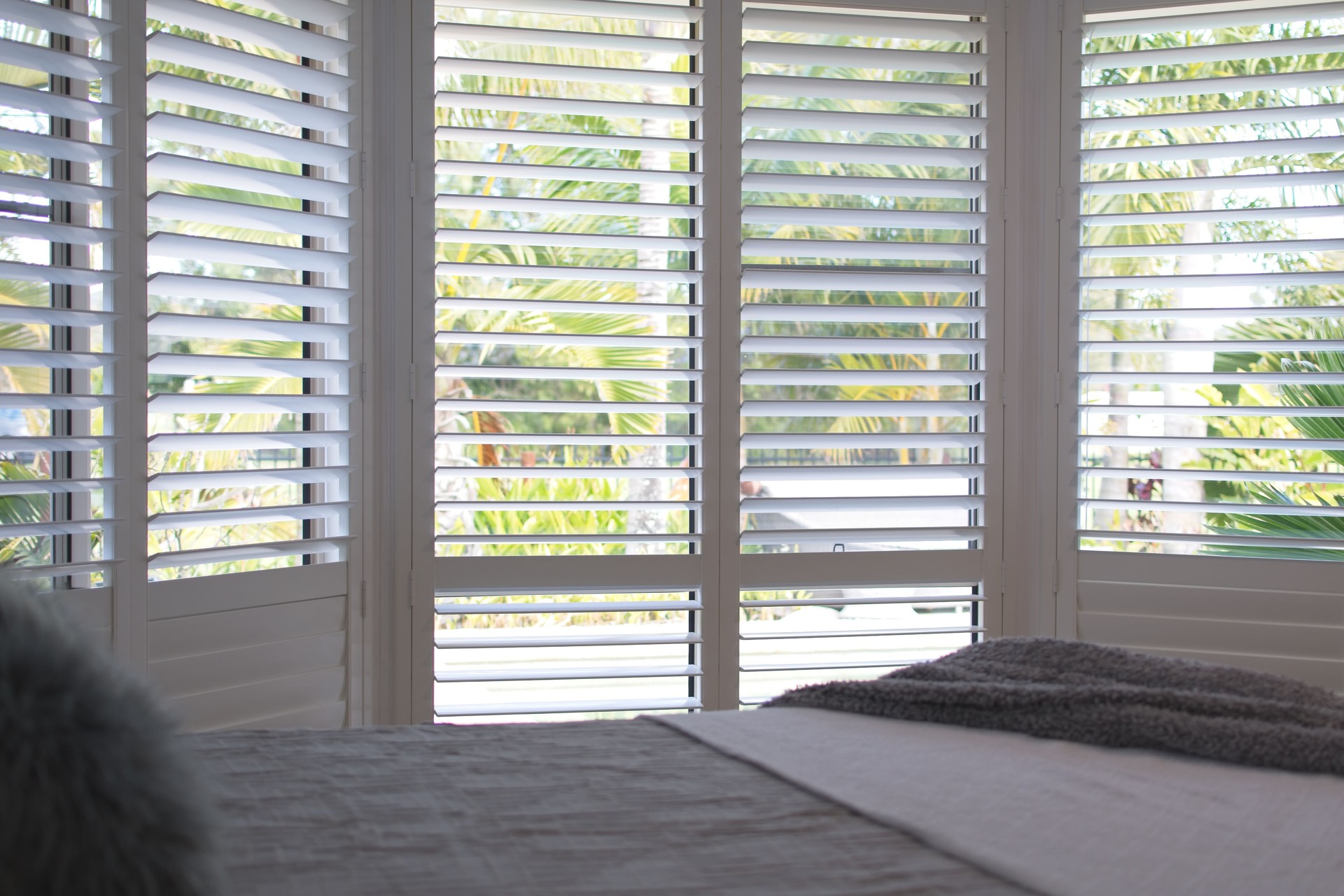 Plantation shutters - selective focus